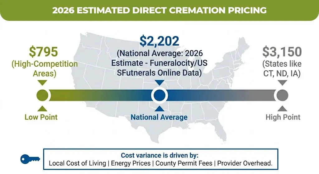 2026 Estimated Direct Cremation Pricing 