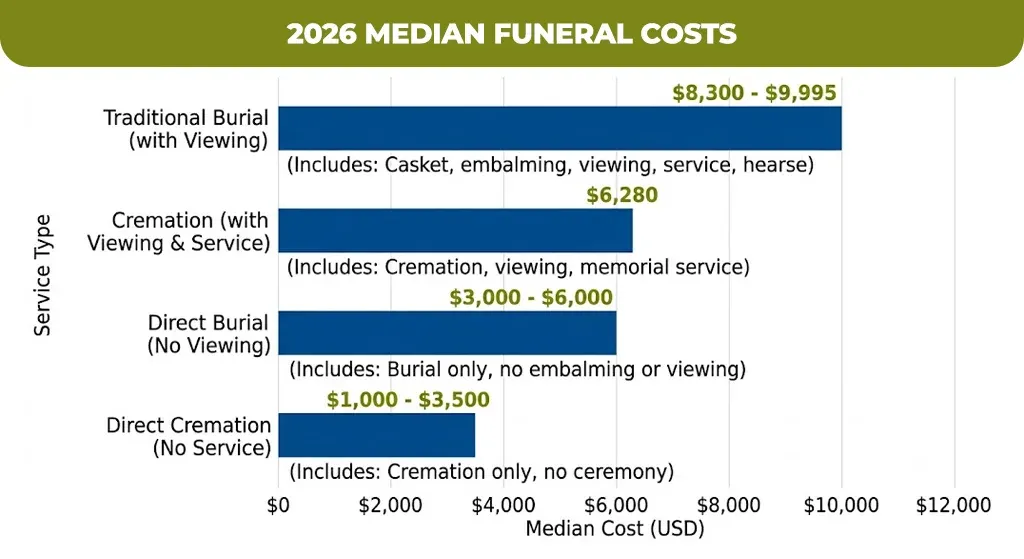 2026 median funeral costs