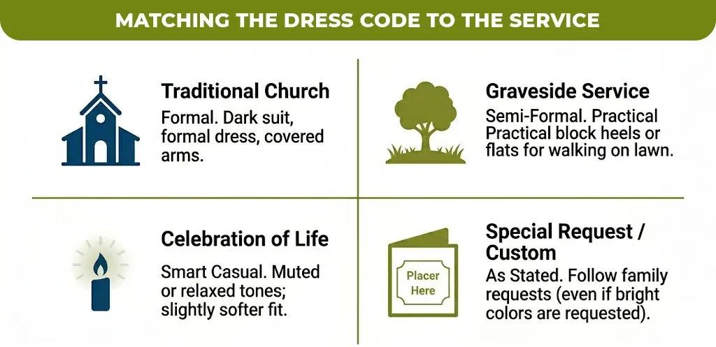 matching the dress code to the service