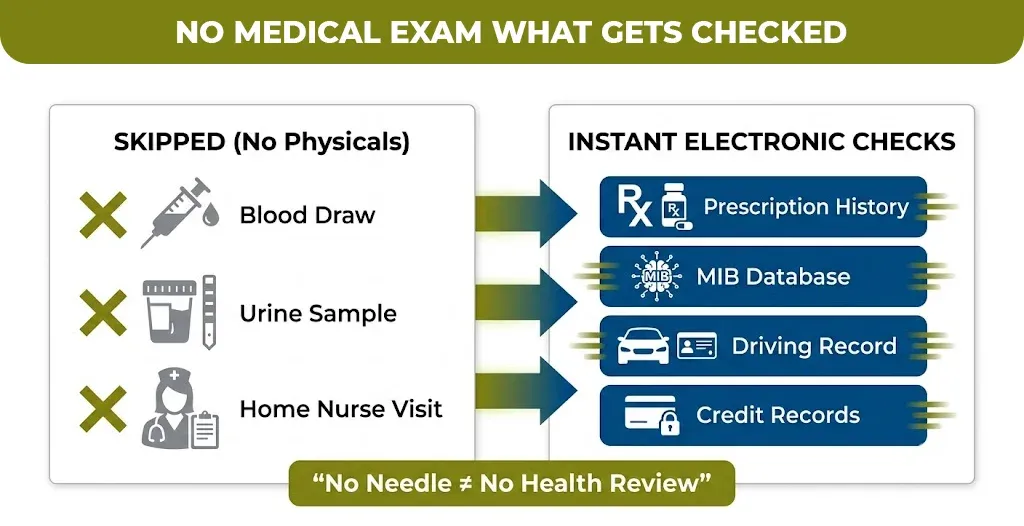 no medical exam what gets checked