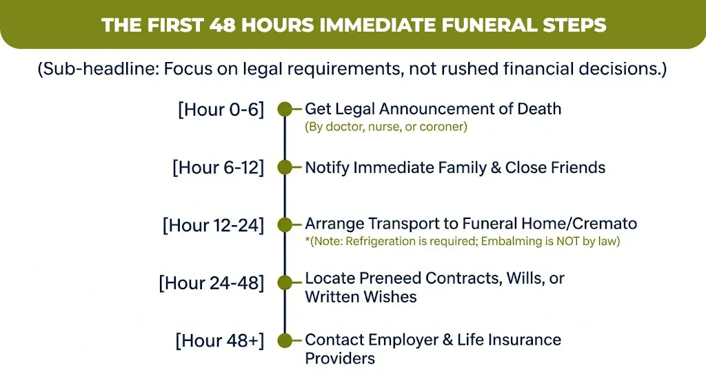 the first 48 hours immediate funeral steps