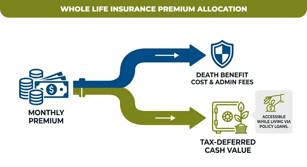 whole life insurance premium allocation