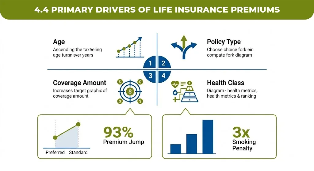 4.4 primary drivers of life insurance premiums
