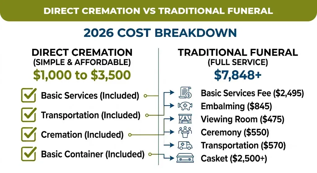 direct cremation vs traditional funeral