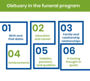 Obituary in the funeral program