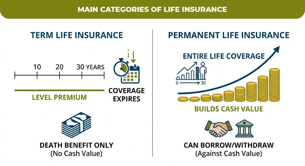 main categories of life insurance