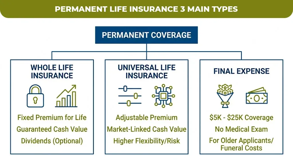 permanent life insurance 3 main types