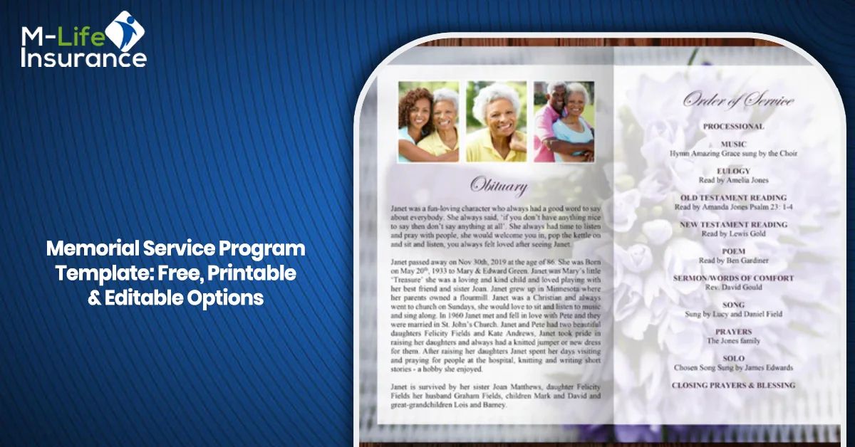 Memorial Service Program Template – Free, Printable & Editable