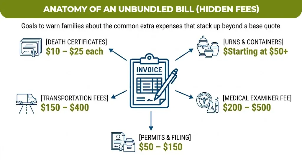 Anatomy of an unbundled bill (hidden fees)
