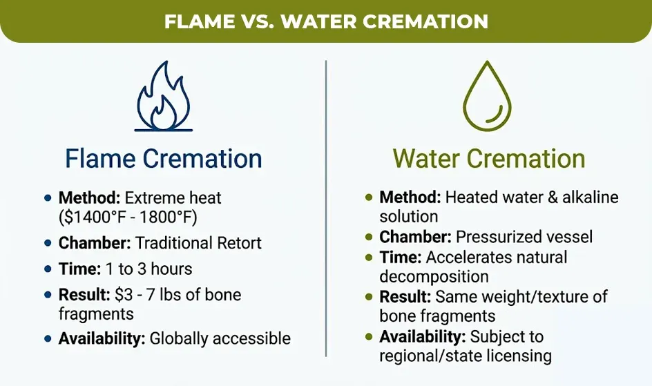 Flame vs. Water Cremation