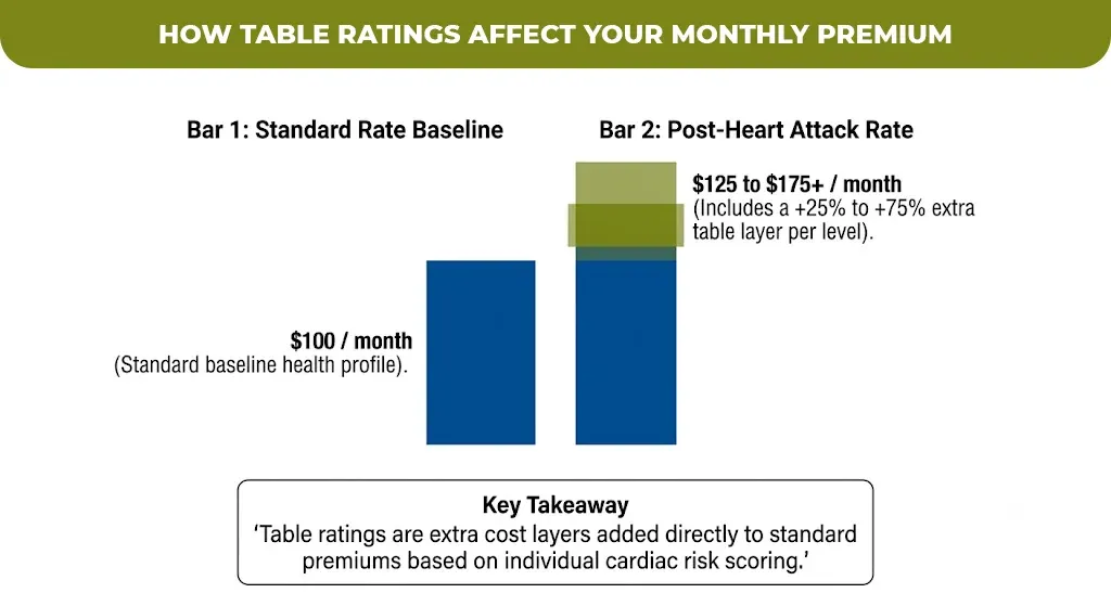 how table ratings affect your monthly premium