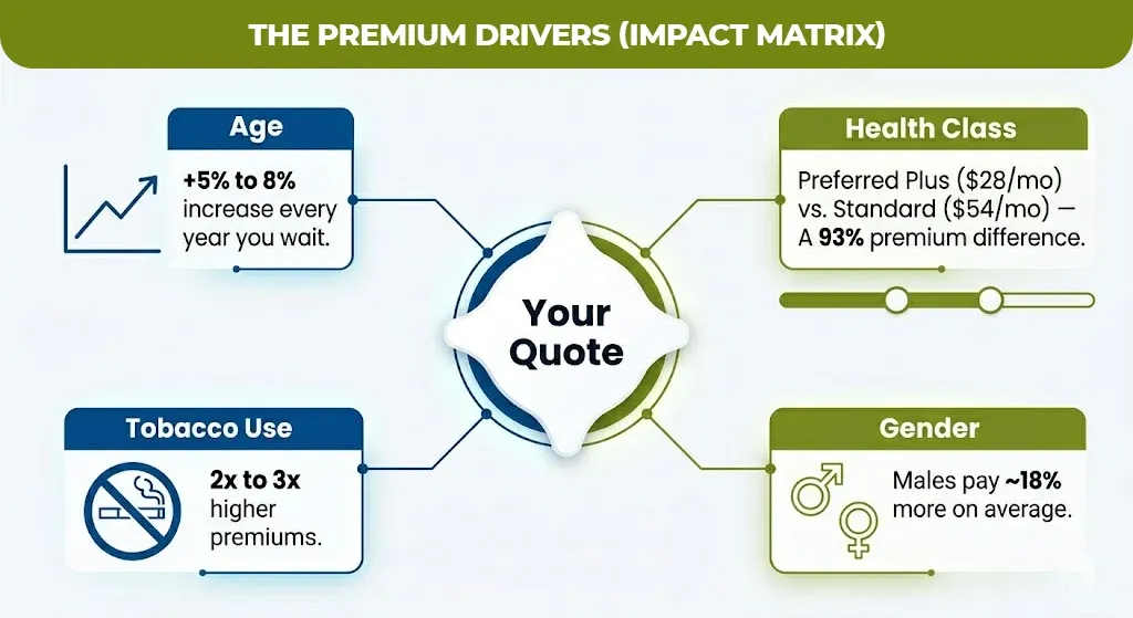 the premium drivers (impact matrix)
