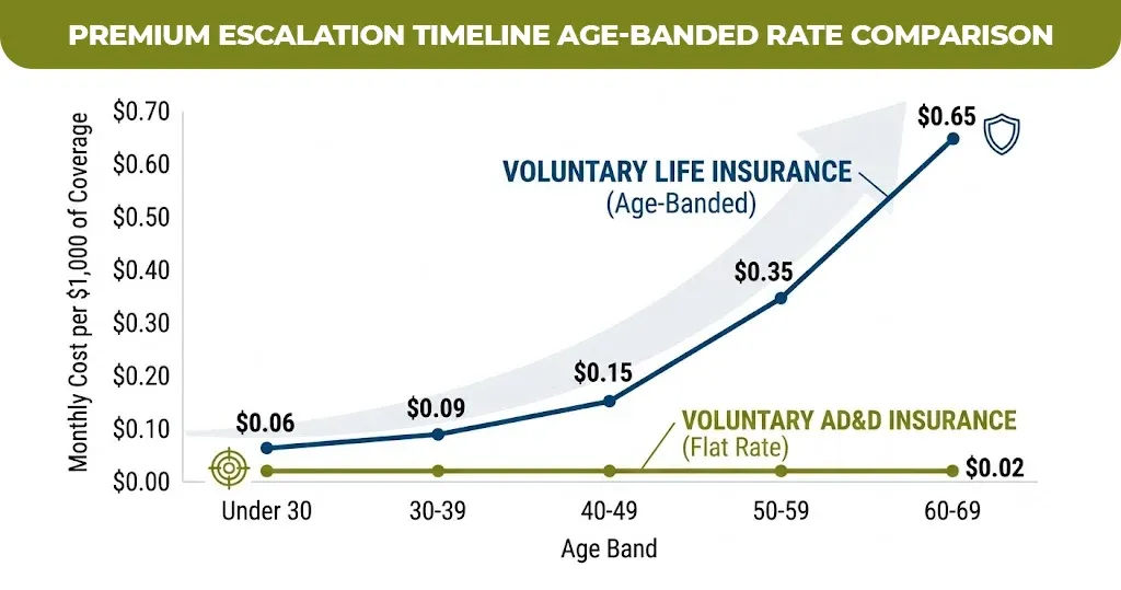 Premium escalation timeline age-banded rate comparison