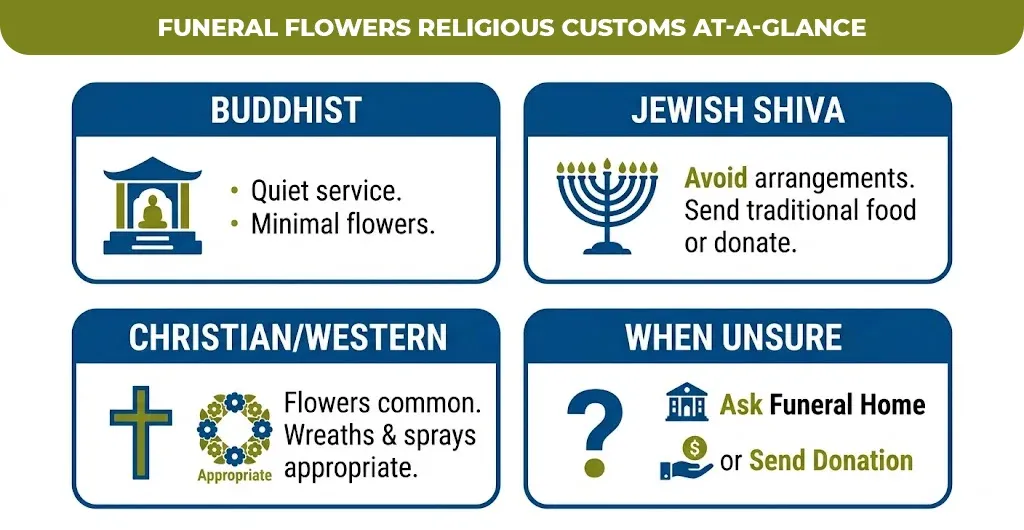 funeral flowers religious customs at-a-glance