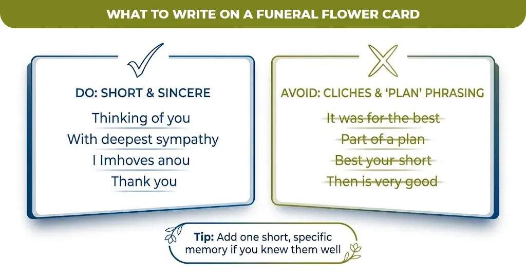 what to write on a funeral flower card