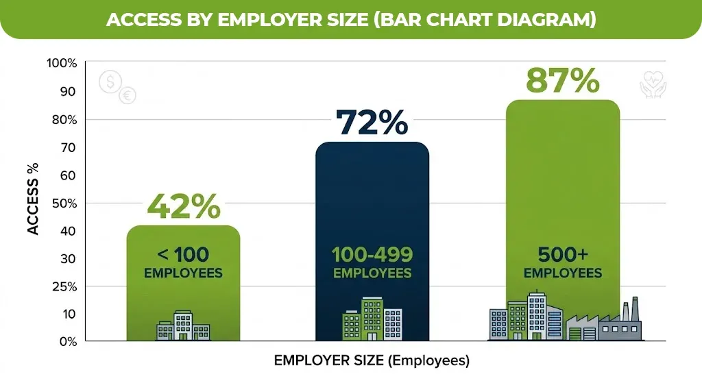 Access by Employer Size (Bar Chart Diagram)