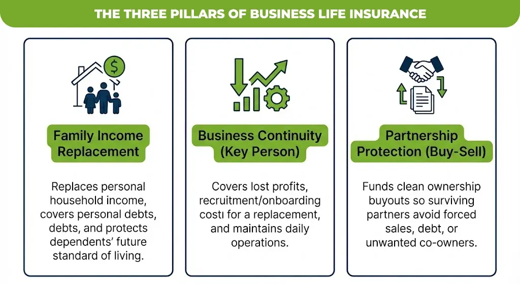 The Three Pillars of Business Life Insurance