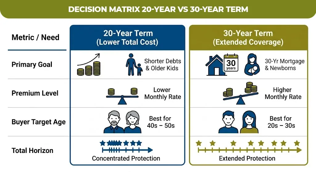 decision matrix 20-year vs 30-year term