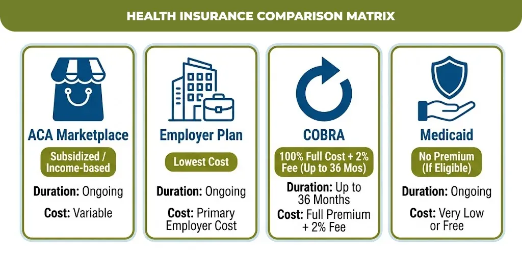 health insurance comparison matrix
