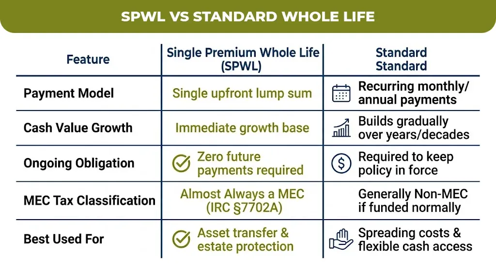spwl vs standard whole lifeÂ