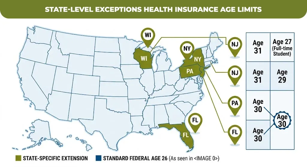 state-level exceptions health insurance age limits