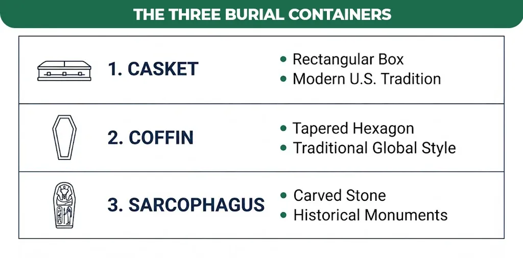 the three burial containers
